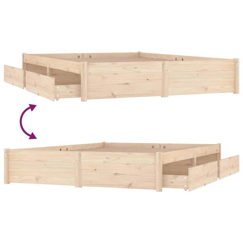 Casa si Gradina - Mobilier - Paturi si accesorii - Paturi - Cadru de pat cu sertare Small Double, 200x200 cm - Infinity.ro