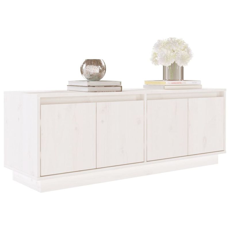 Casa si Gradina - Mobilier - Comode si corpuri - Comode - Comoda TV, alb, 110x34x40 cm, lemn masiv de pin - Infinity.ro