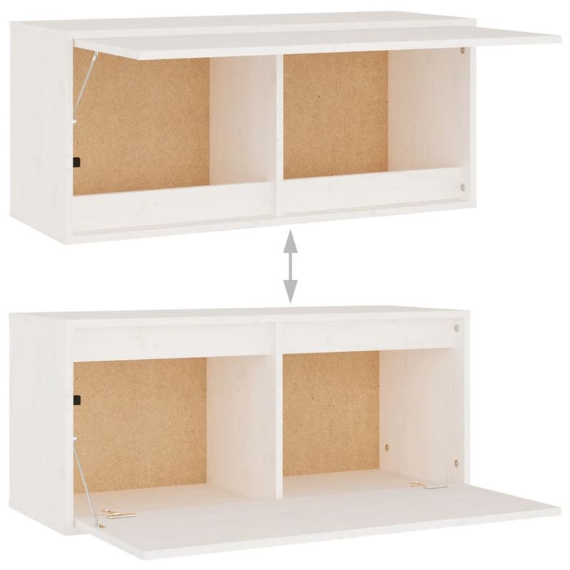 Casa si Gradina - Mobilier - Comode si corpuri - Comode - Comode TV, 8 buc., alb, lemn masiv de pin - Infinity.ro