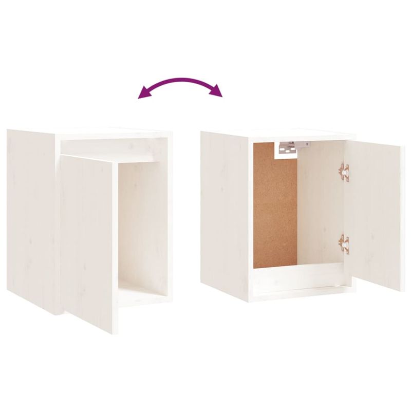 Casa si Gradina - Mobilier - Comode si corpuri - Comode - Comode TV, 8 buc., alb, lemn masiv de pin - Infinity.ro