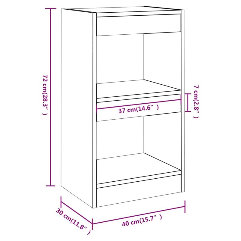Casa si Gradina - Mobilier - Biblioteci si rafturi - Biblioteci - Biblioteca/Separator camera, stejar fumuriu, 40x30x72 cm - Infinity.ro
