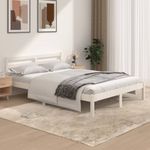 Casa si Gradina - Mobilier - Paturi si accesorii - Paturi - Cadru de pat mic single, alb, 135x190 cm, lemn masiv de pin - Infinity.ro