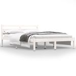 Casa si Gradina - Mobilier - Paturi si accesorii - Paturi - Cadru de pat mic single, alb, 135x190 cm, lemn masiv de pin - Infinity.ro
