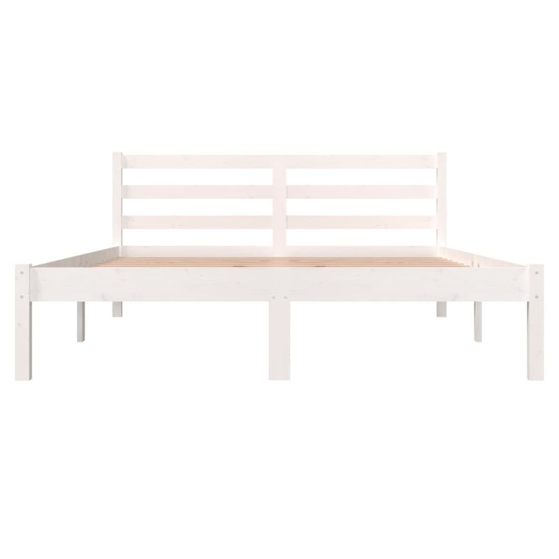 Casa si Gradina - Mobilier - Paturi si accesorii - Paturi - Cadru de pat mic single, alb, 135x190 cm, lemn masiv de pin - Infinity.ro