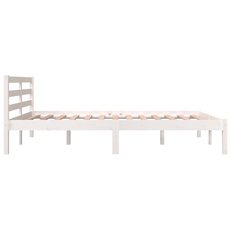 Casa si Gradina - Mobilier - Paturi si accesorii - Paturi - Cadru de pat mic single, alb, 135x190 cm, lemn masiv de pin - Infinity.ro