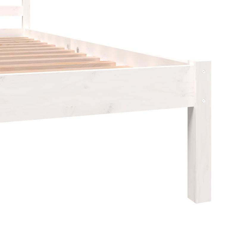 Casa si Gradina - Mobilier - Paturi si accesorii - Paturi - Cadru de pat mic single, alb, 135x190 cm, lemn masiv de pin - Infinity.ro