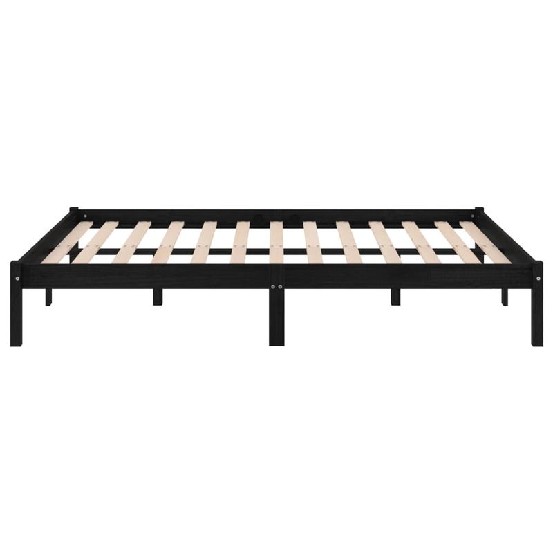 Casa si Gradina - Mobilier - Paturi si accesorii - Paturi - Cadru de pat mic single, negru, 140x190 cm, lemn masiv de pin - Infinity.ro