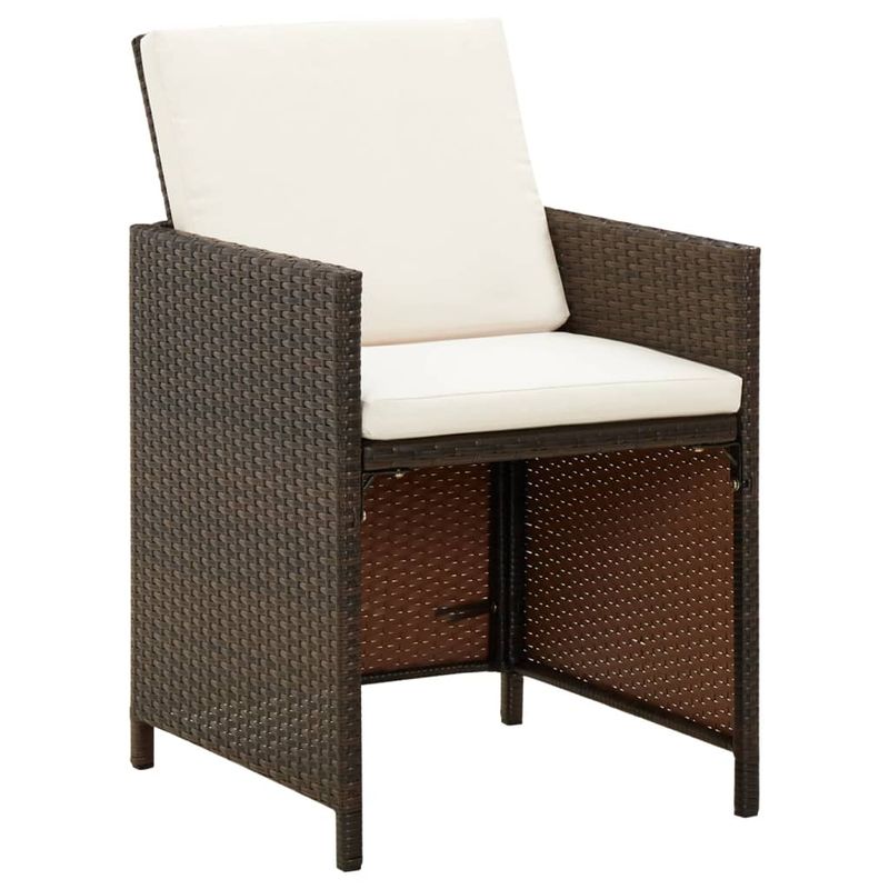 Casa si Gradina - Gradina si terasa - Mobilier exterior - Seturi mobila gradina - Set mobilier de exterior cu perne, 9 piese, maro, poliratan - Infinity.ro