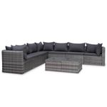 Casa si Gradina - Gradina si terasa - Mobilier exterior - Seturi mobila gradina - Set mobilier de gradina cu perne, 8 piese, gri, poliratan - Infinity.ro