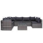 Casa si Gradina - Gradina si terasa - Mobilier exterior - Seturi mobila gradina - Set mobilier de gradina cu perne, 8 piese, gri, poliratan - Infinity.ro
