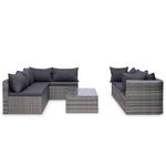 Casa si Gradina - Gradina si terasa - Mobilier exterior - Seturi mobila gradina - Set mobilier de gradina cu perne, 8 piese, gri, poliratan - Infinity.ro