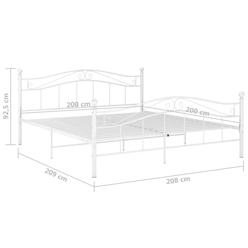 Casa si Gradina - Mobilier - Paturi si accesorii - Paturi - Cadru de pat, alb, 200x200 cm, metal - Infinity.ro