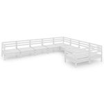 Casa si Gradina - Gradina si terasa - Mobilier exterior - Seturi mobila gradina - Set mobilier de gradina, 9 piese, alb, lemn masiv de pin - Infinity.ro