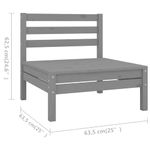 Casa si Gradina - Gradina si terasa - Mobilier exterior - Seturi mobila gradina - Set mobilier de gradina, 8 piese, gri, lemn masiv de pin - Infinity.ro