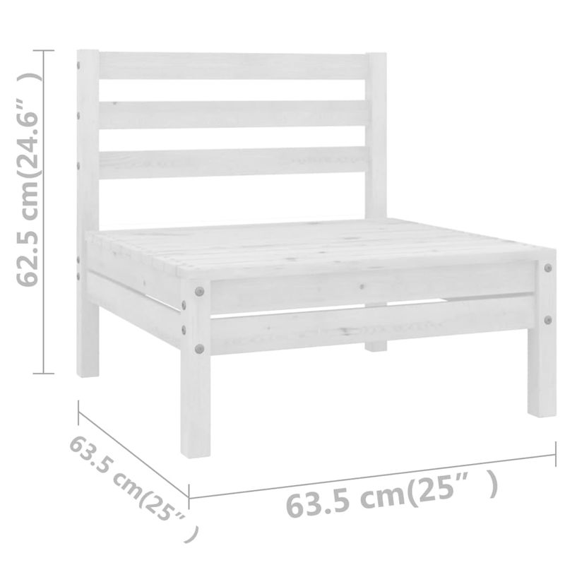 Casa si Gradina - Gradina si terasa - Mobilier exterior - Seturi mobila gradina - Set mobilier de gradina, 10 piese, alb, lemn masiv de pin - Infinity.ro