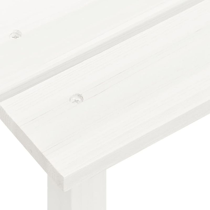 Casa si Gradina - Gradina si terasa - Mobilier exterior - Seturi mobila gradina - Scaun de gradina Adirondack cu masa, alb, lemn masiv de brad - Infinity.ro