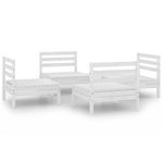 Casa si Gradina - Gradina si terasa - Mobilier exterior - Seturi mobila gradina - Set mobilier de gradina, 4 piese, alb, lemn masiv de pin - Infinity.ro