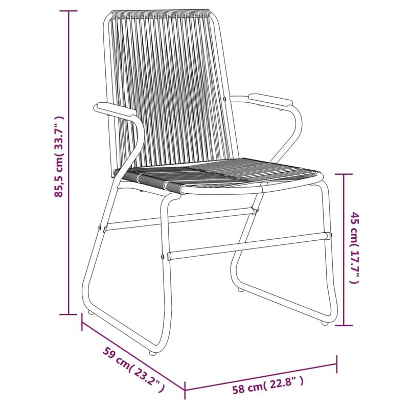 Casa si Gradina - Gradina si terasa - Mobilier exterior - Scaune si sezlonguri gradina - Set mobilier de gradina, 7 piese, negru, ratan PVC - Infinity.ro