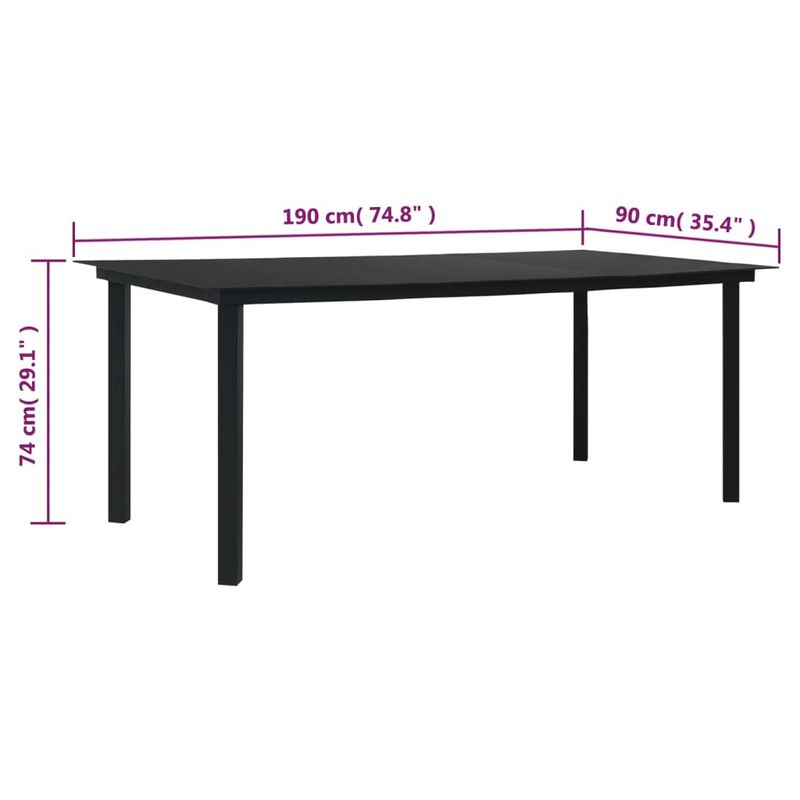 Casa si Gradina - Gradina si terasa - Mobilier exterior - Scaune si sezlonguri gradina - Set mobilier de gradina, 7 piese, negru, ratan PVC - Infinity.ro
