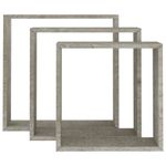 Casa si Gradina - Mobilier - Biblioteci si rafturi - Rafturi - Rafturi de perete cub, 3 buc., gri beton - Infinity.ro