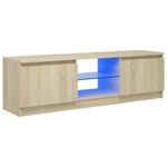 Casa si Gradina - Mobilier - Comode si corpuri - Comode - Comoda TV cu lumini LED, stejar sonoma, 120x30x35,5 cm - Infinity.ro