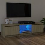 Casa si Gradina - Mobilier - Comode si corpuri - Comode - Comoda TV cu lumini LED, stejar sonoma, 120x30x35,5 cm - Infinity.ro