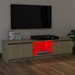 Casa si Gradina - Mobilier - Comode si corpuri - Comode - Comoda TV cu lumini LED, stejar sonoma, 120x30x35,5 cm - Infinity.ro