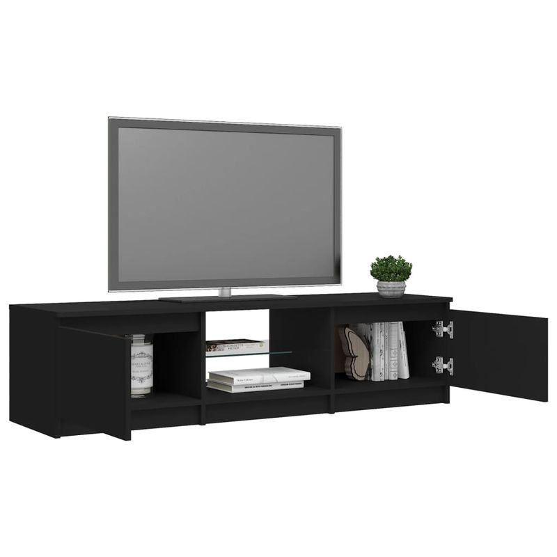 Casa si Gradina - Mobilier - Comode si corpuri - Comode - Comoda TV cu lumini LED, negru, 140x40x35,5 cm - Infinity.ro