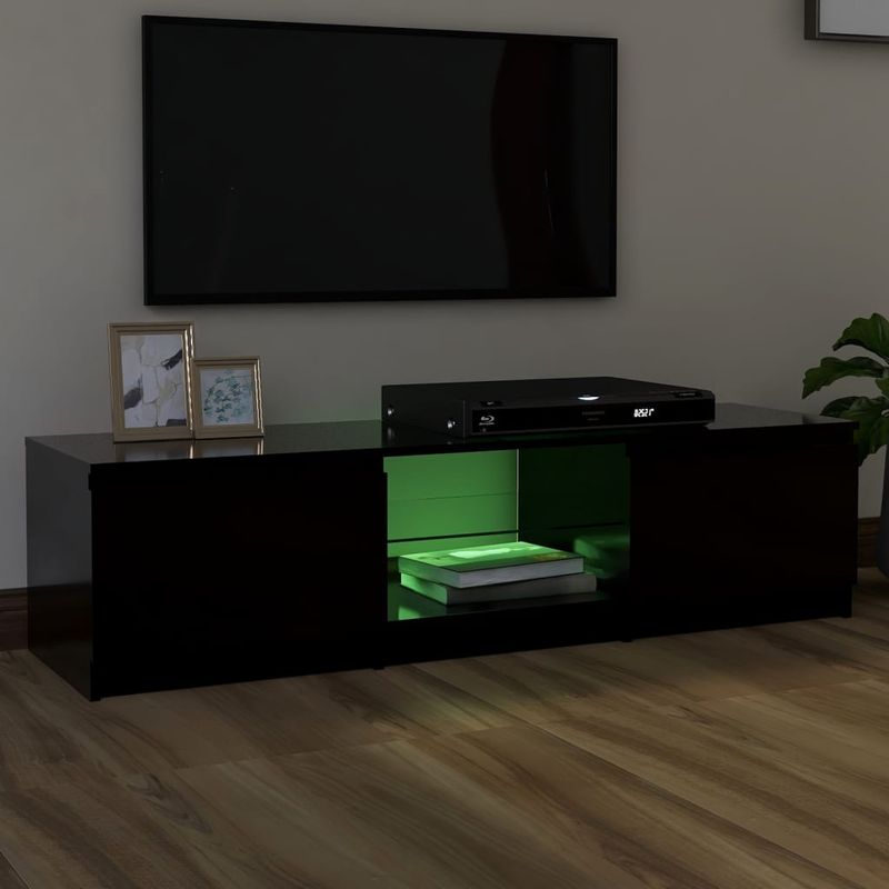 Casa si Gradina - Mobilier - Comode si corpuri - Comode - Comoda TV cu lumini LED, negru, 140x40x35,5 cm - Infinity.ro