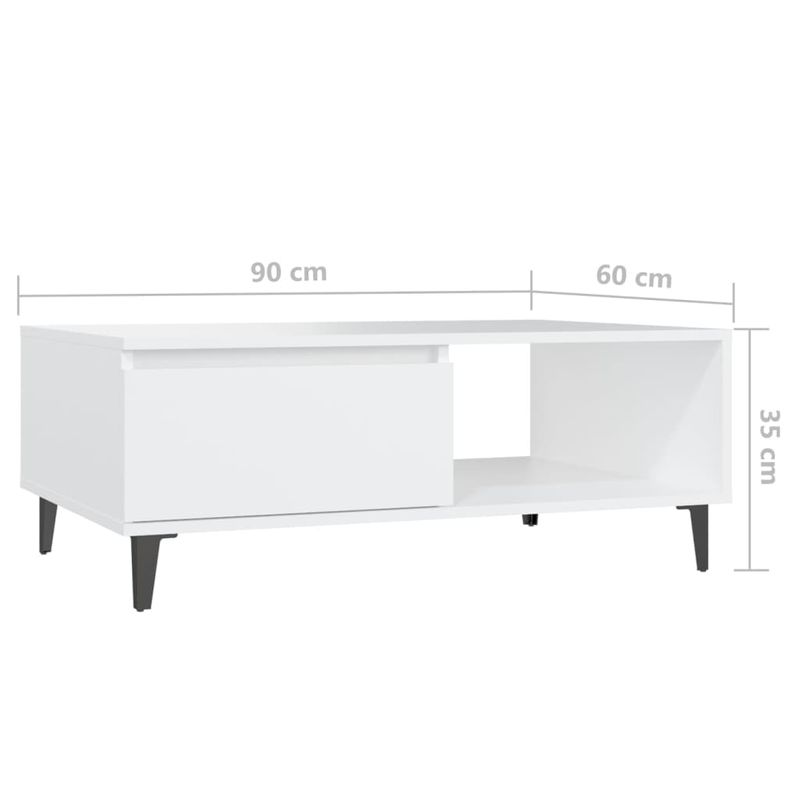 Casa si Gradina - Mobilier - Mese si birouri - Masute de cafea - Masuta de cafea, alb, 90x60x35 cm, PAL - Infinity.ro