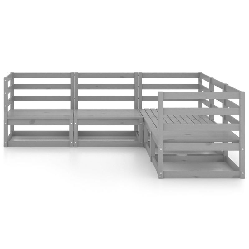 Casa si Gradina - Gradina si terasa - Mobilier exterior - Seturi mobila gradina - Set mobilier de gradina, 5 piese, gri, lemn masiv de pin - Infinity.ro