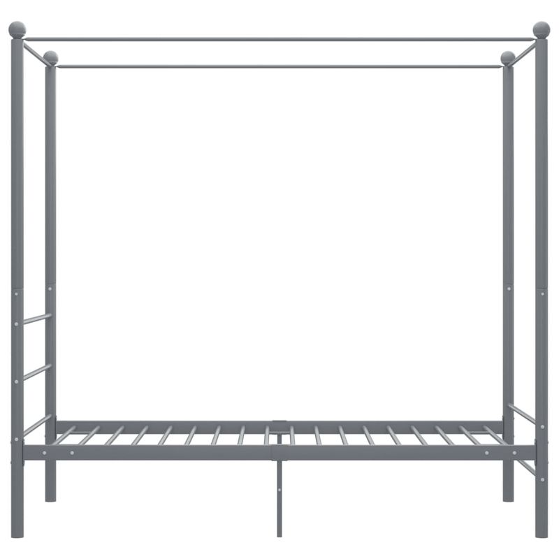 Casa si Gradina - Mobilier - Paturi si accesorii - Paturi - Cadru de pat cu baldachin, gri, 90x200 cm, metal - Infinity.ro