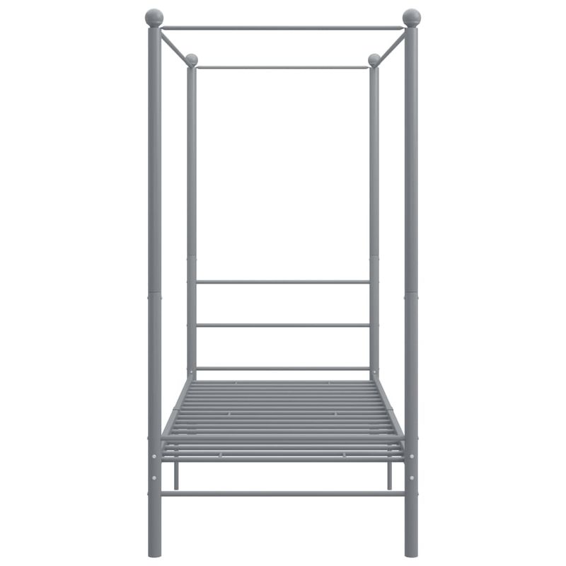 Casa si Gradina - Mobilier - Paturi si accesorii - Paturi - Cadru de pat cu baldachin, gri, 90x200 cm, metal - Infinity.ro