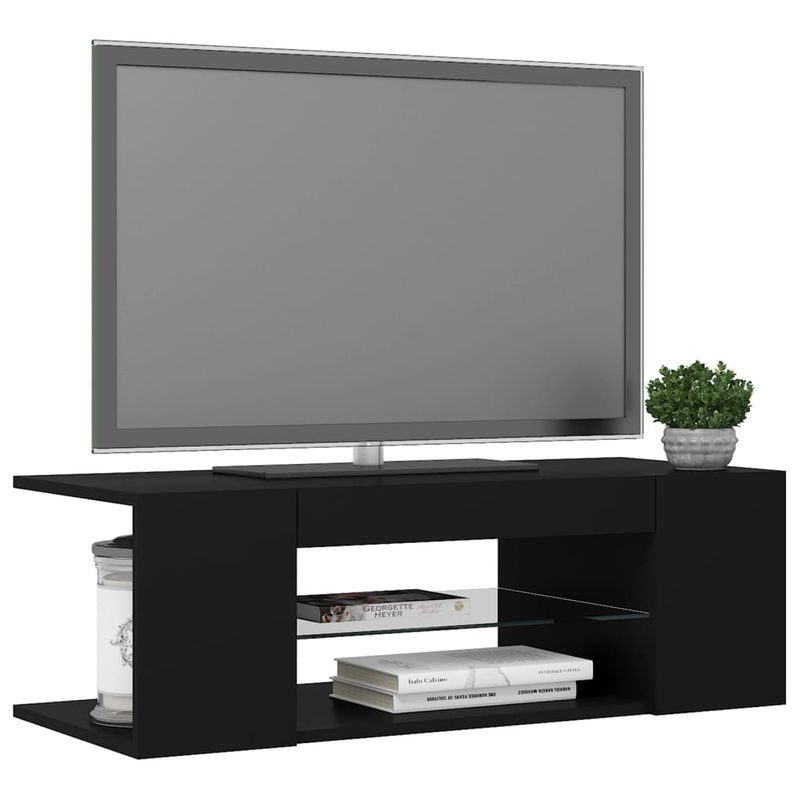 Casa si Gradina - Mobilier - Comode si corpuri - Comode - Comoda TV cu lumini LED, negru, 90x39x30 cm - Infinity.ro