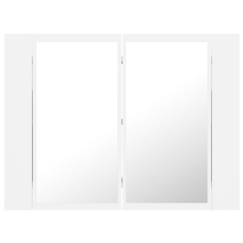 Casa si Gradina - Mobilier - Comode si corpuri - Masute de toaleta - Dulap de baie cu oglinda si LED, alb, 60x12x45 cm acril - Infinity.ro