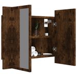 Casa si Gradina - Mobilier - Mobilier baie - Corpuri baie - Dulap de baie cu oglinda si LED stejar fumuriu 60x12x45 cm lemn compozit - Infinity.ro