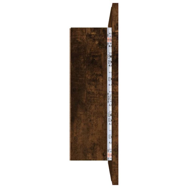 Casa si Gradina - Mobilier - Mobilier baie - Corpuri baie - Dulap de baie cu oglinda si LED stejar fumuriu 60x12x45 cm lemn compozit - Infinity.ro