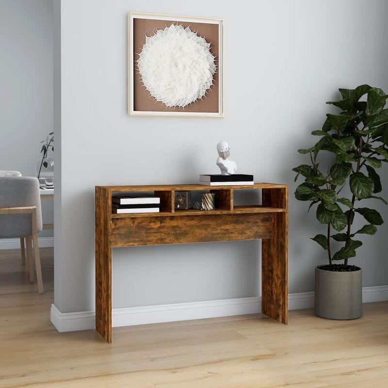 Casa si Gradina - Mobilier - Comode si corpuri - Console - Masa consola, stejar fumuriu, 105x30x80 cm, lemn prelucrat - Infinity.ro