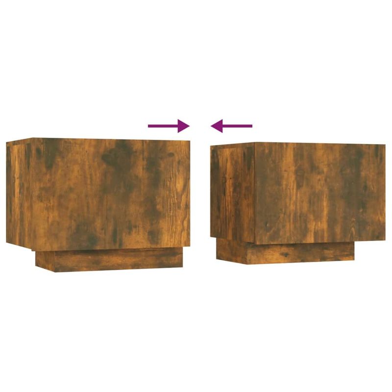 Casa si Gradina - Mobilier - Comode si corpuri - Comode - Comoda TV cu lumini LED, 2 piese, stejar fumuriu, lemn prelucrat - Infinity.ro