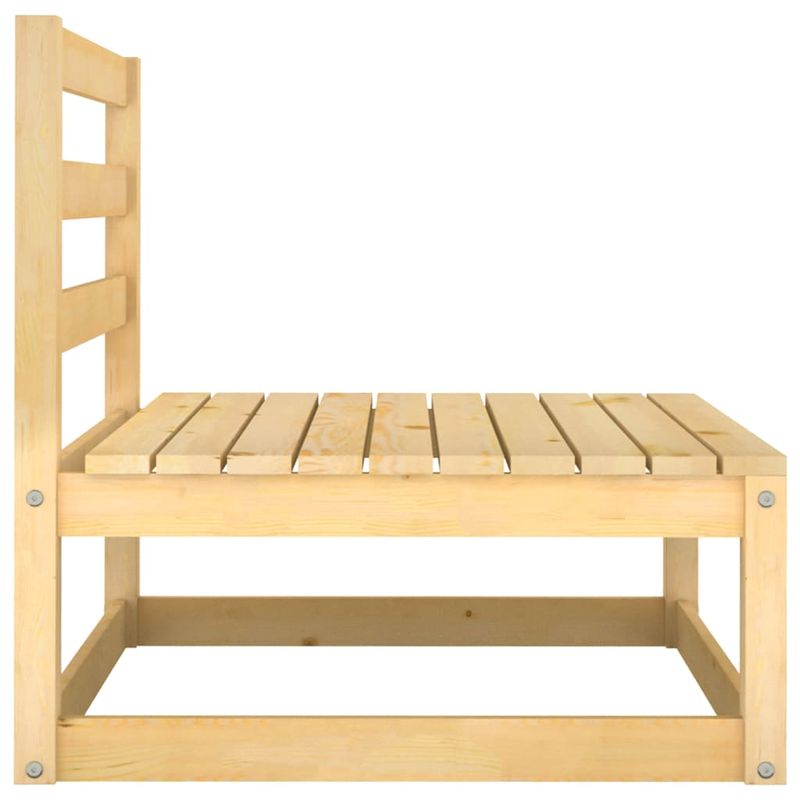 Casa si Gradina - Gradina si terasa - Mobilier exterior - Canapele si fotolii gradina - Canapea coltar de gradina cu perne, 2 piese, lemn masiv de pin, natural, model canapea de mijloc cu pernă de mijloc + suport pentru picioare - Infinity.ro