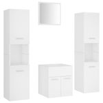 Casa si Gradina - Mobilier - Seturi de mobilier - Seturi baie - Set mobilier de baie, alb, lemn prelucrat - Infinity.ro