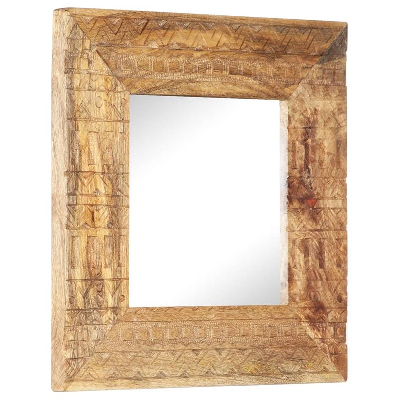 Casa si Gradina - Decoratiuni - Oglinzi - Oglinda sculptata manual, 50x50x2,5 cm, lemn masiv de mango - Infinity.ro