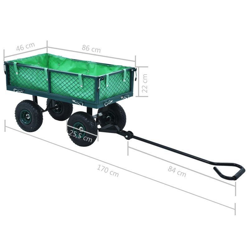 Casa si Gradina - Constructii - Depozitare, transport si protectie - Accesorii echipamente pentru transport si ridicat - Carucior manual de gradina, verde, 250 kg - Infinity.ro