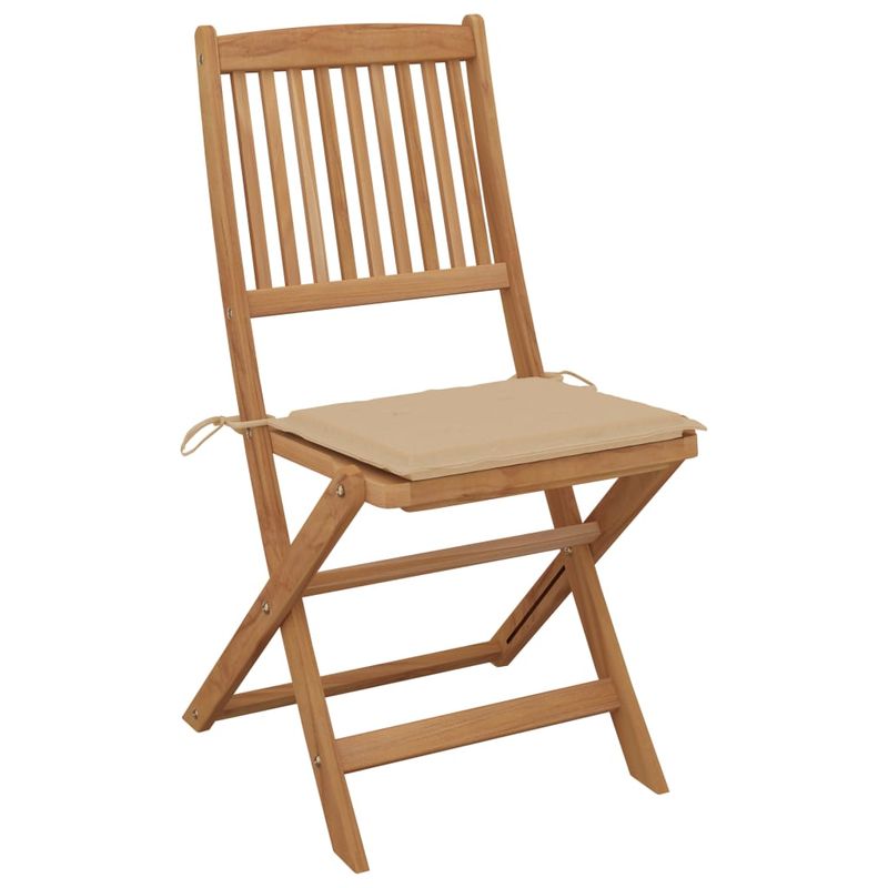 Casa si Gradina - Gradina si terasa - Mobilier exterior - Scaune si sezlonguri gradina - Scaune gradina pliabile cu perne, cu perne, 6 buc., lemn masiv de acacia - Infinity.ro