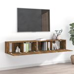 Casa si Gradina - Mobilier - Seturi de mobilier - Seturi living - Set dulapuri TV, 2 piese, stejar fumuriu, lemn prelucrat, lăţime 80/100 cm - Infinity.ro