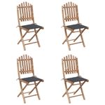 Casa si Gradina - Gradina si terasa - Mobilier exterior - Seturi mobila gradina - Set mobilier de exterior pliabil, cu perne, 5 piese, bambus, antracit, mărime 40x40x3 cm - Infinity.ro