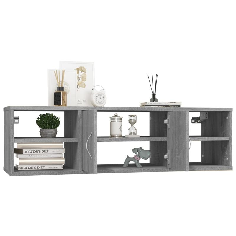 Casa si Gradina - Mobilier - Biblioteci si rafturi - Rafturi - Raft de perete, gri sonoma, 102x30x29 cm, lemn compozit - Infinity.ro