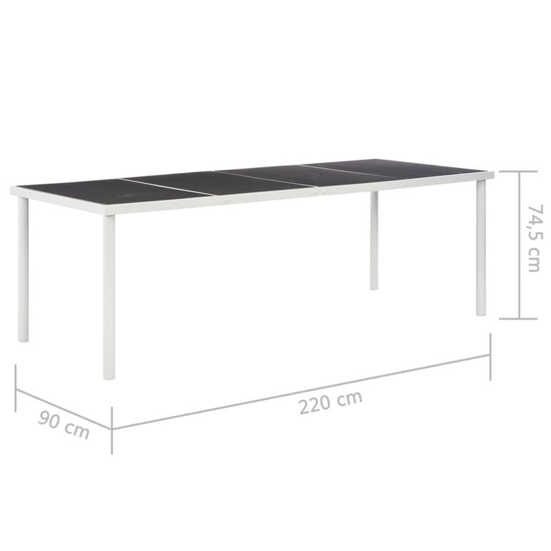 Casa si Gradina - Gradina si terasa - Mobilier exterior - Seturi mobila gradina - Set mobilier de exterior, 9 piese, negru, otel - Infinity.ro