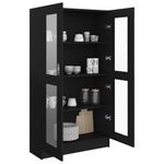 Casa si Gradina - Mobilier - Biblioteci si rafturi - Biblioteci - Dulap cu vitrina, negru, 82,5 x 30,5 x 150 cm, PAL - Infinity.ro