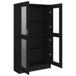 Casa si Gradina - Mobilier - Biblioteci si rafturi - Biblioteci - Dulap cu vitrina, negru, 82,5 x 30,5 x 150 cm, PAL - Infinity.ro